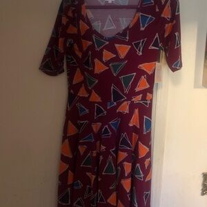 Geometric Patterned Dress in Multicolor